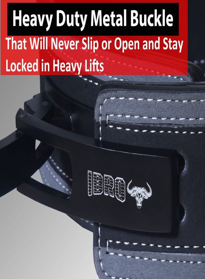 IBRO Powerlifting Lever Gym Belt – Power 13MM Extreme Heavy Duty Genuine Leather Belts - Squats Deadlifts Bodybuilding Weight Lifting IPF Power Lifting Strongman for Men 13mm GreyBlack XL - Image 5